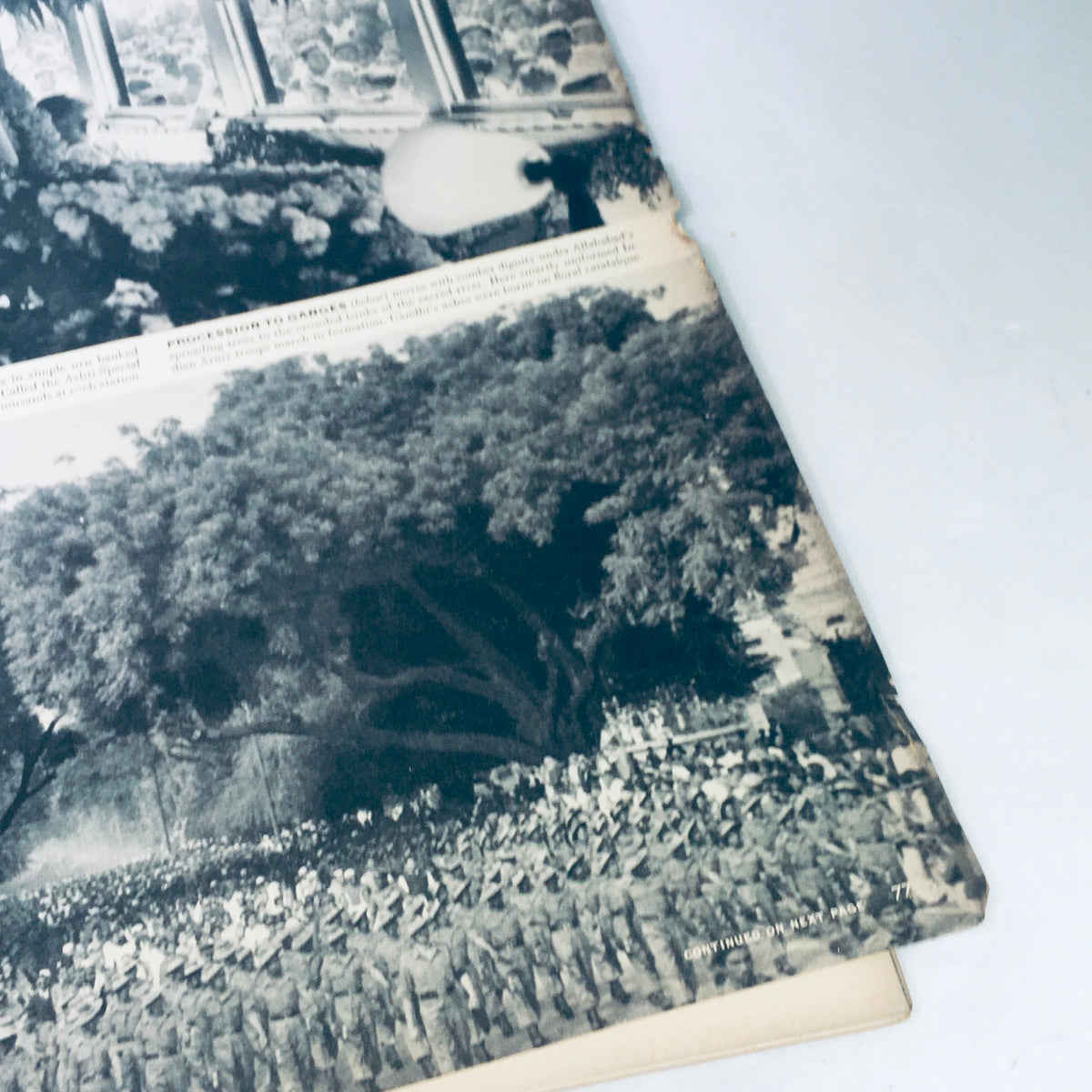 Inside page of the Vintage Life Magazine March 15, 1948, displaying a procession scene, offering a glimpse into the cultural context of the late 1940s.