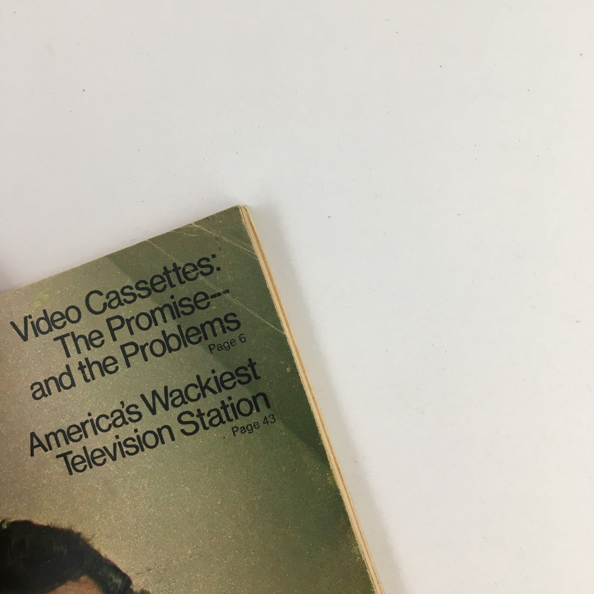 Close-up of the cover page of TV Guide Magazine June 3 1972 featuring articles about video cassettes and America's wackiest television station.