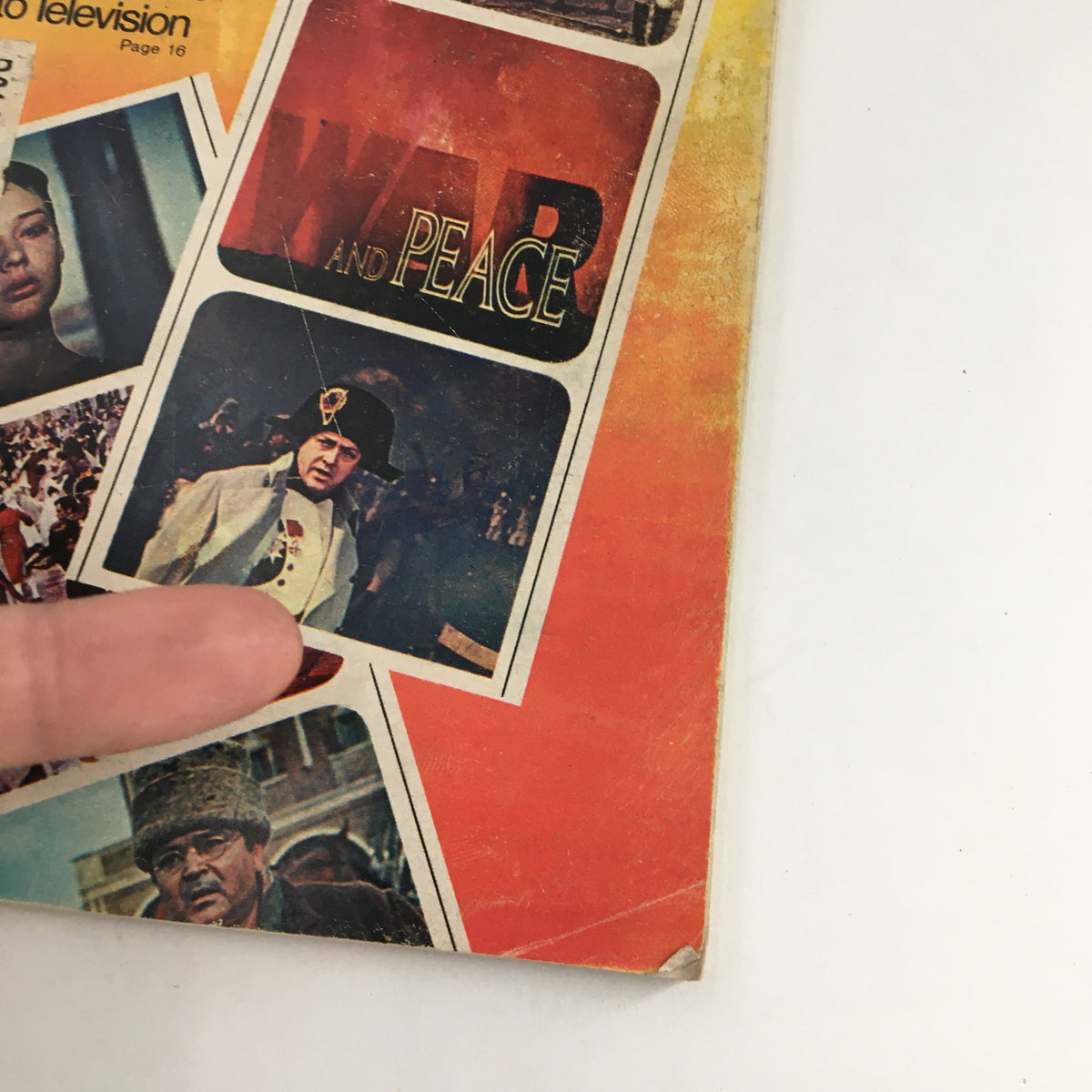Close-up of the cover of TV Guide Magazine August 9 1972 highlighting 'War and Peace' television adaptation, featuring Countess Tolstoy.