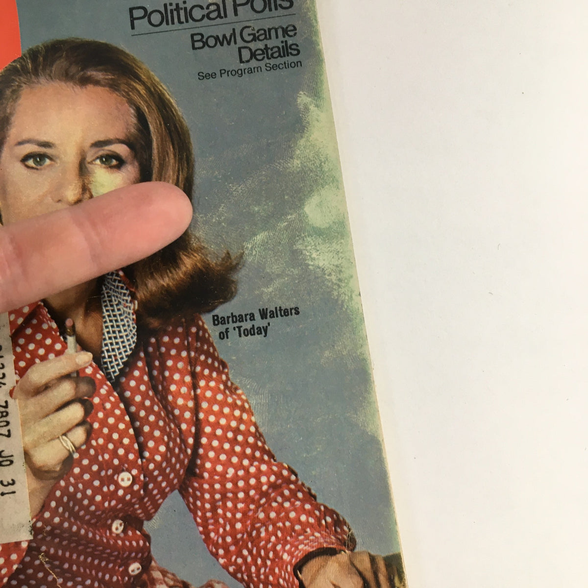 Close-up of TV Guide Magazine December 30 1972 cover featuring Barbara Walters of 'Today', highlighting her iconic style and magazine details.
