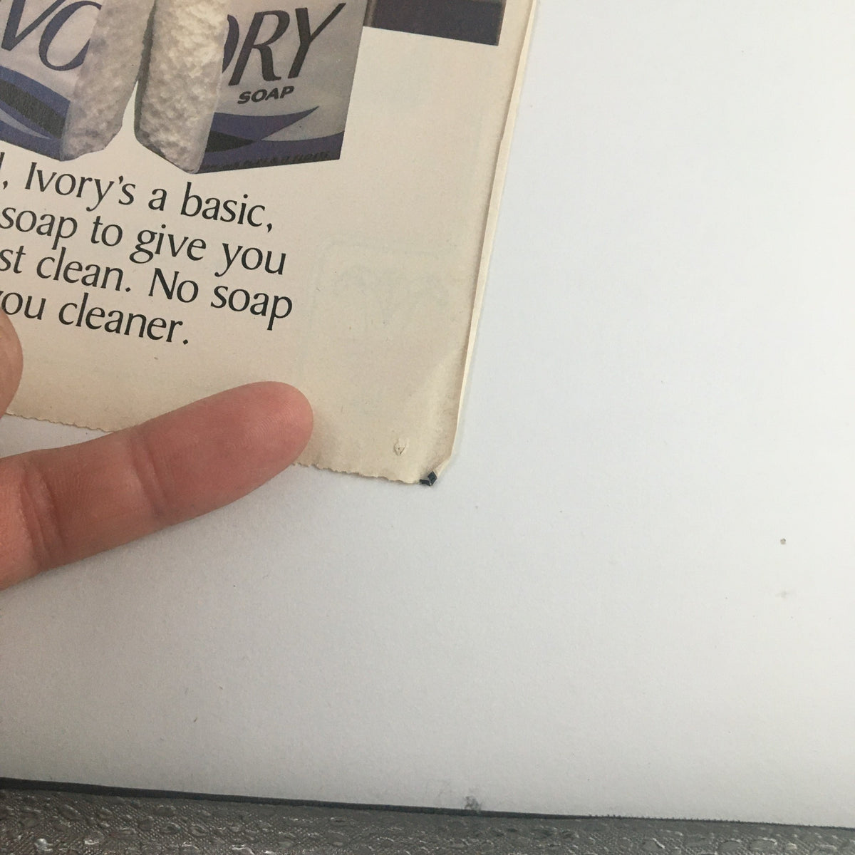 Detailed view of Ivory Soap, showcasing its pure and simple cleaning benefits. Included in the 1983 Purina 00 Liver Dinner Cat Foods Circular Coupon Advertisement.