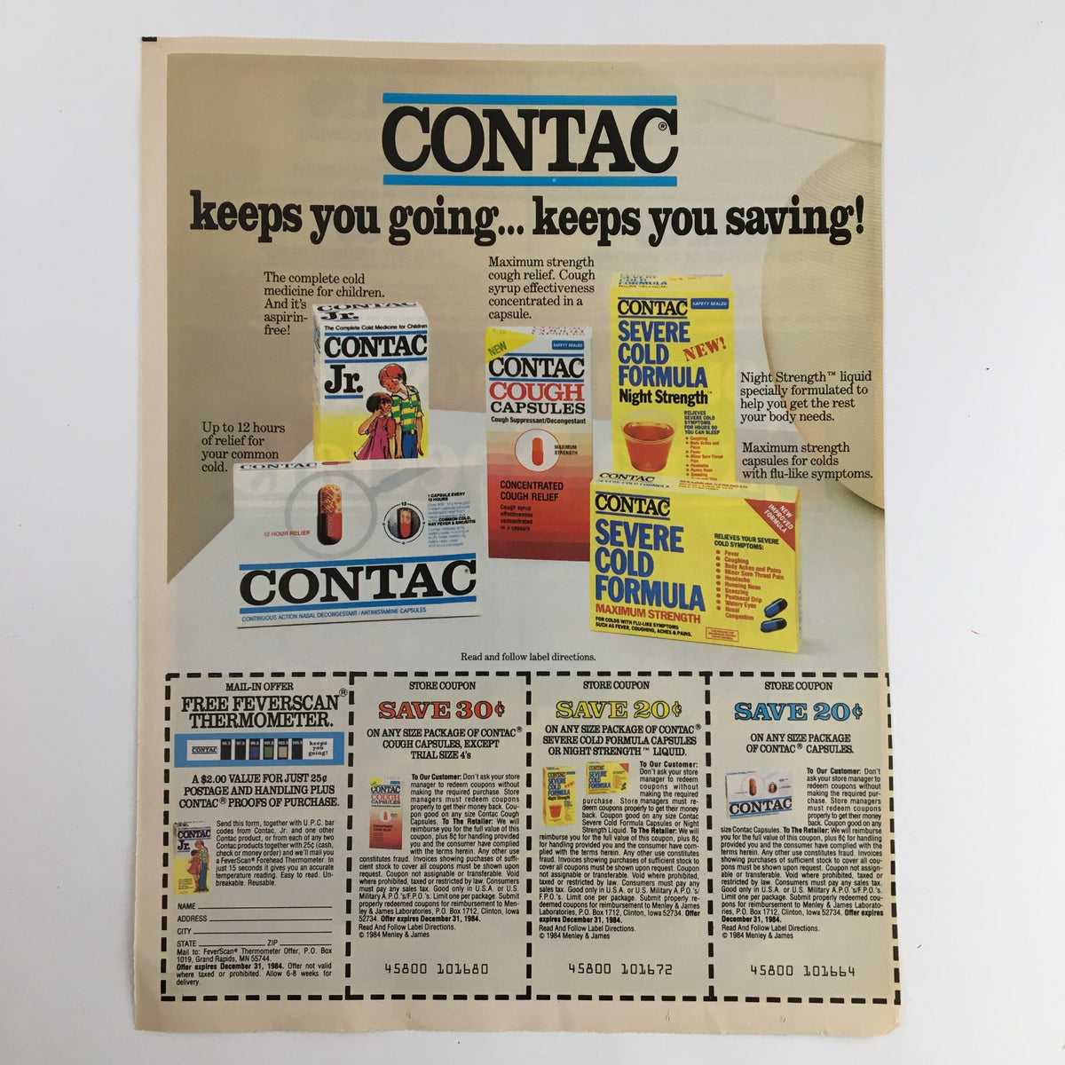 1984 Dunkin Donut's Extra Specials Circular Coupon Advertisement featuring various coupon offers and promotions for Dunkin Donuts products.