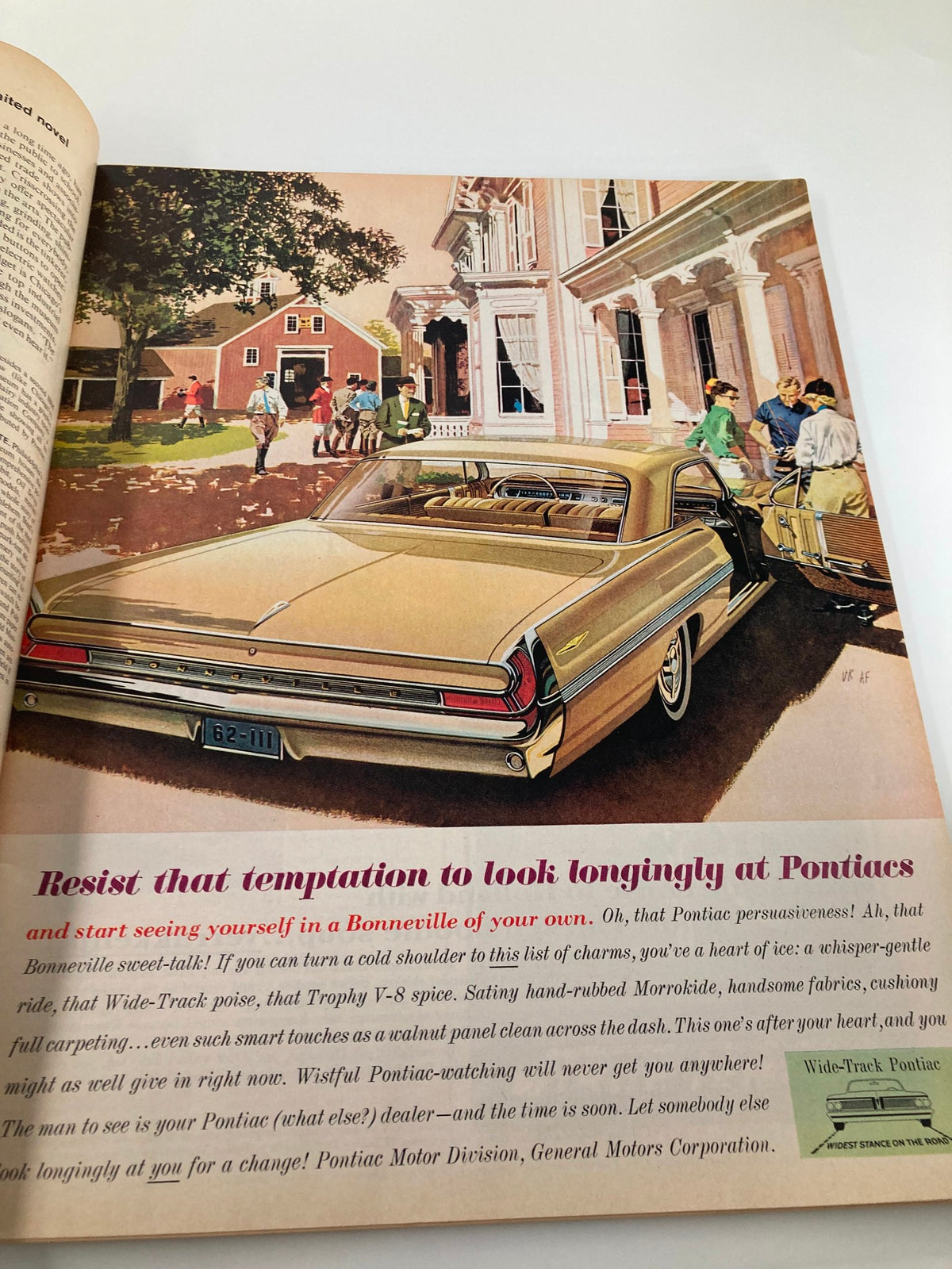 VTG Life Magazine April 13 1962 highlighting an advertisement for Pontiac cars showcasing a stylish Bonneville.