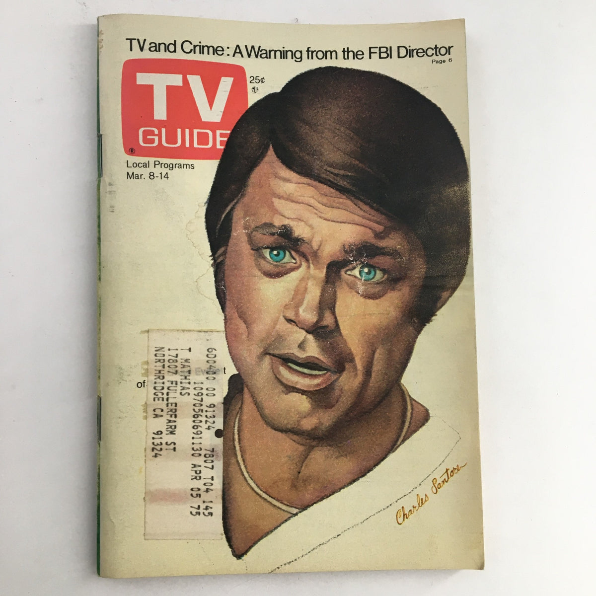 TV Guide Magazine March 8 1975 featuring a cover portrait of Chad Everett, part of the Plutonium Collection, showcasing mid-1970s television culture.