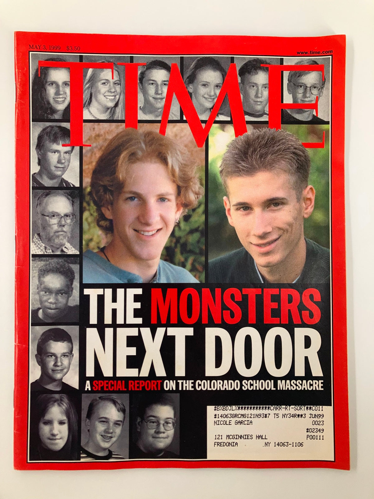 Time Magazine May 3 1999 Dylan Klebold and Eric Harris The Monsters Next Door