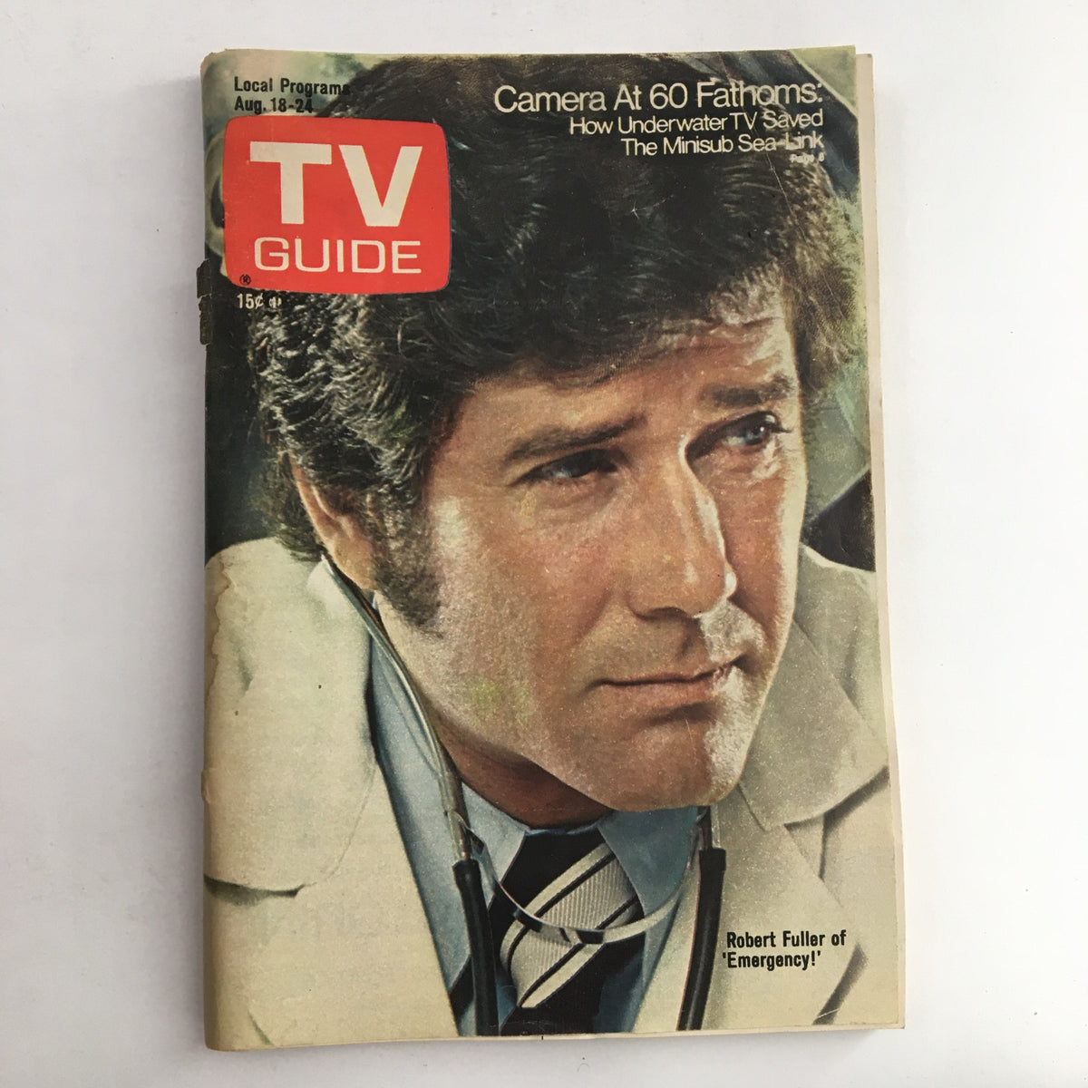 TV Guide Magazine August 18 1973 Robert Fuller of 'Emergency' L.A. Edition
