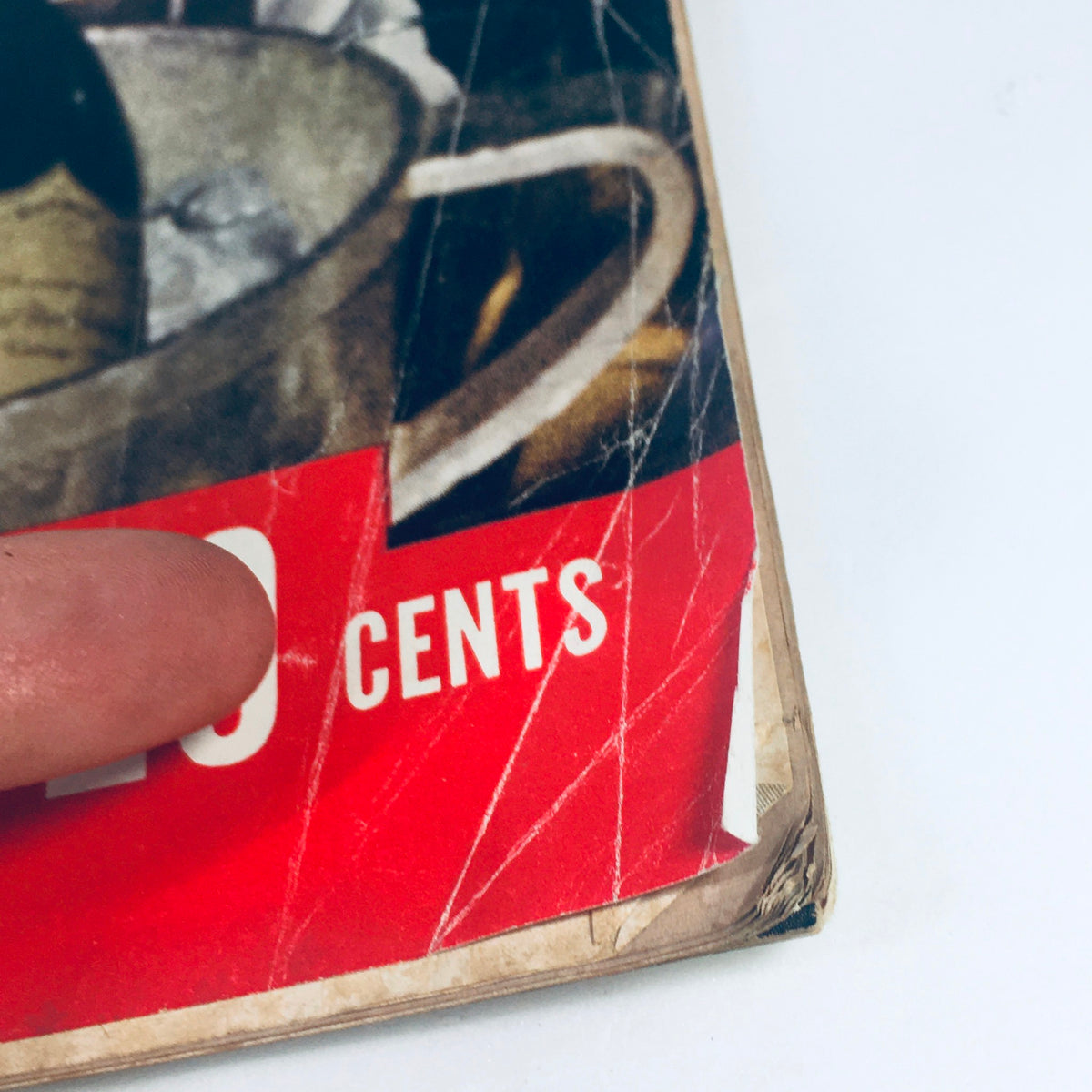 Close-up detail of the VTG Life Magazine cover from April 28, 1961, showing the price '20 cents' and vintage wear marks.