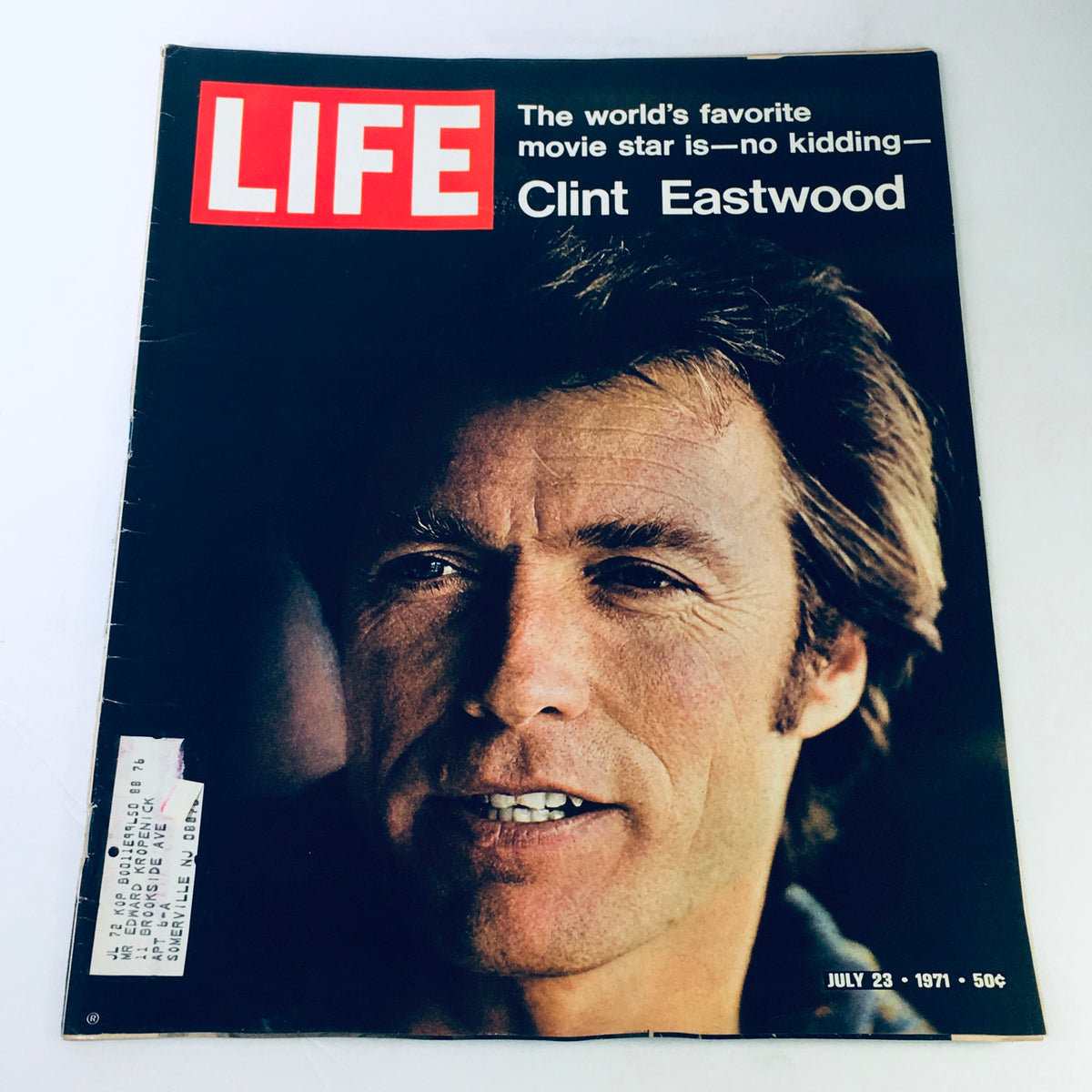 Cover of VTG Life Magazine July 23, 1971 featuring Clint Eastwood as the World's Favorite Movie Star. The magazine highlights Eastwood's iconic status with a striking image.