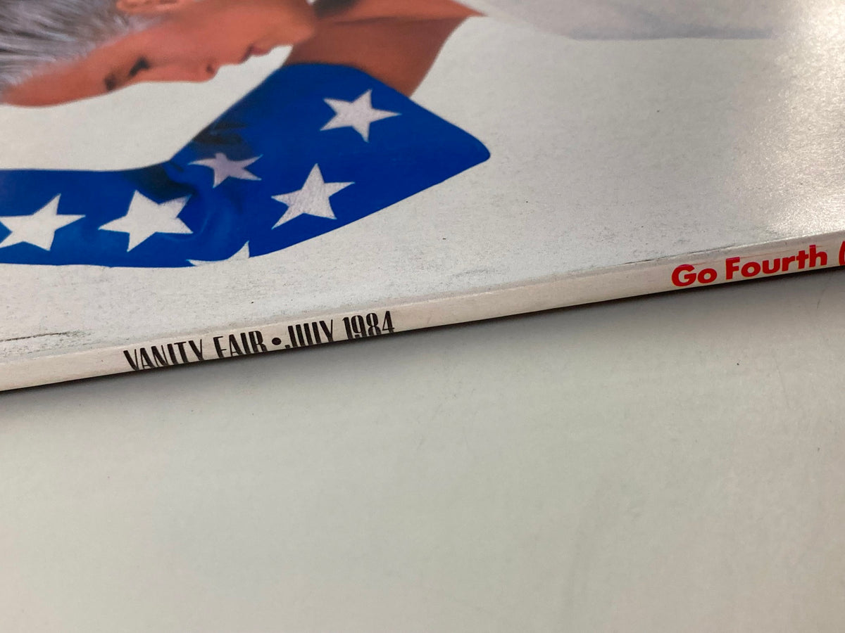 Side view of the VTG Vanity Fair Magazine July 1984, displaying the title 'VANITY FAIR' and date with the phrase 'Go Fourth' highlighted for emphasis.