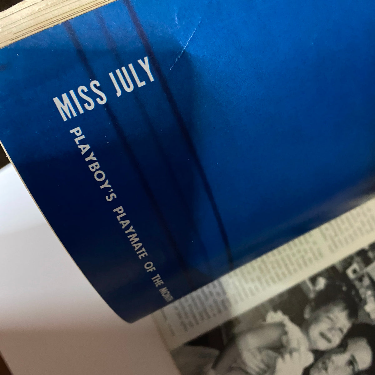 Inside page of the VTG Playboy Magazine July 1966 showing the title 'Miss July,' indicating the magazine's feature on the Playmate of the Month.