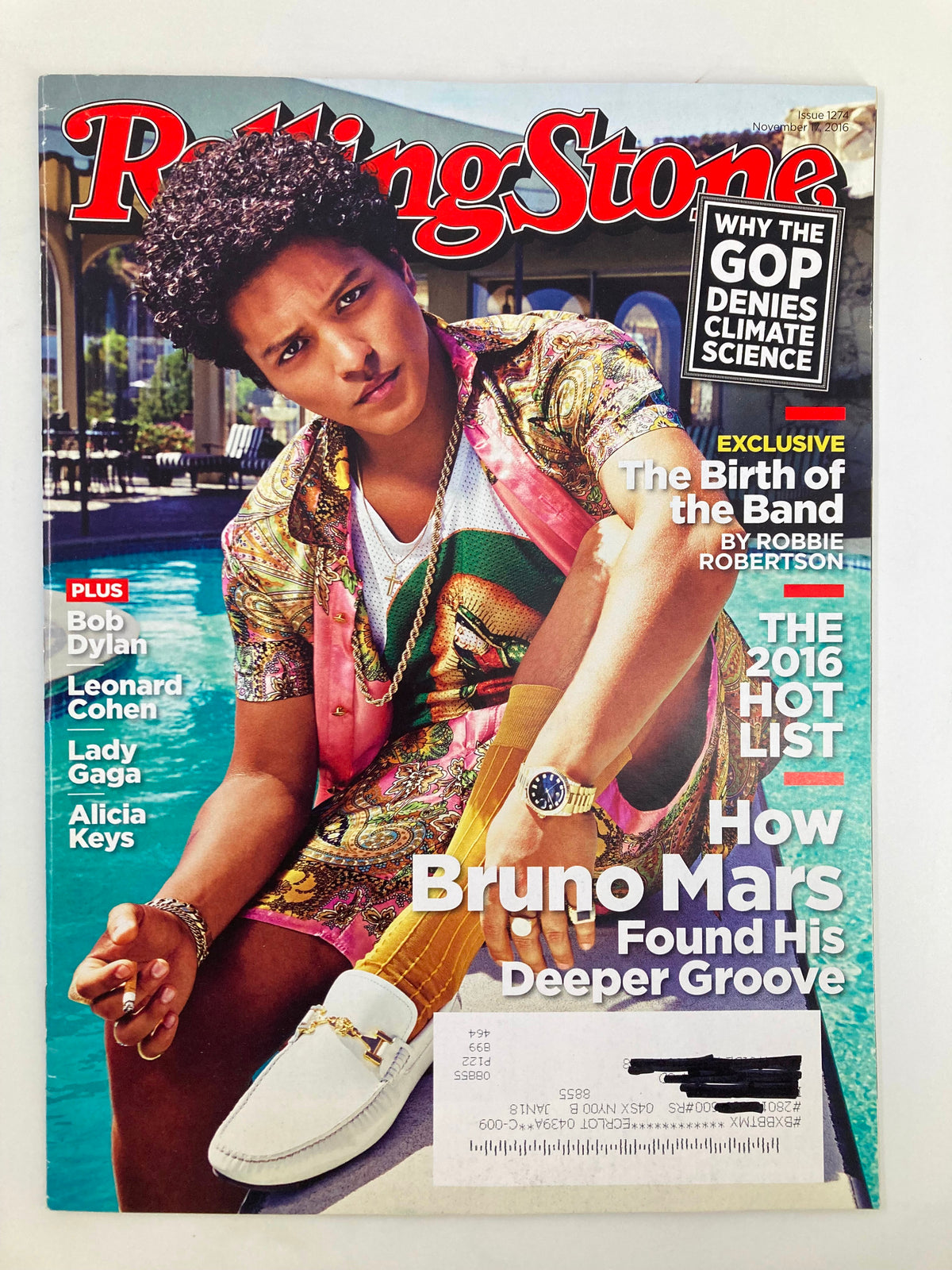 Cover of Rolling Stone Magazine November 17 2016 Issue 1274 featuring Bruno Mars, showcasing the vibrant colors and stylish design typical of the publication.