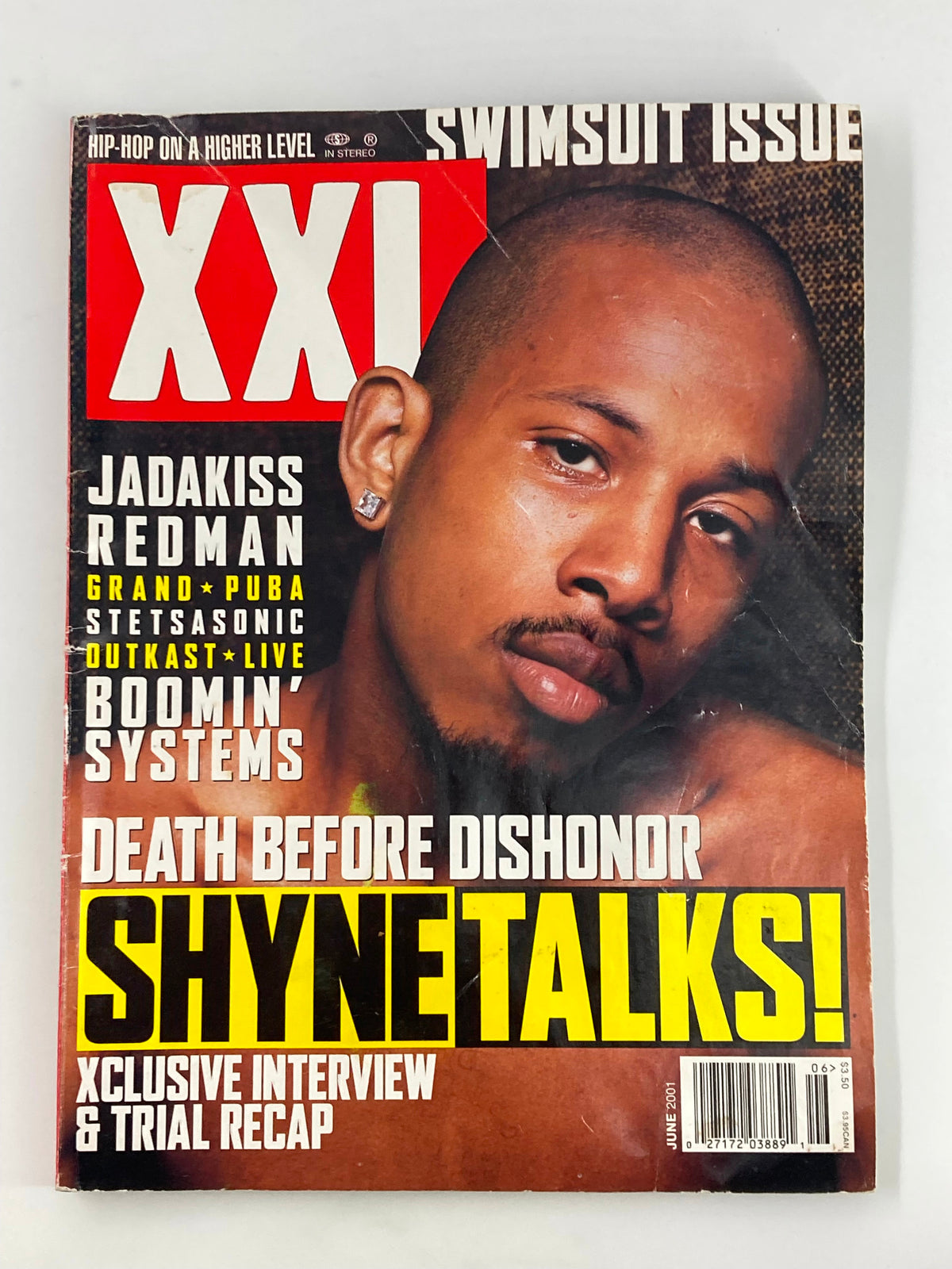 Cover of XXL Magazine June 2001 featuring Shyne, Jadakiss, Redman and the text 'Boomin' Systems' highlighting the hip-hop culture of the era.