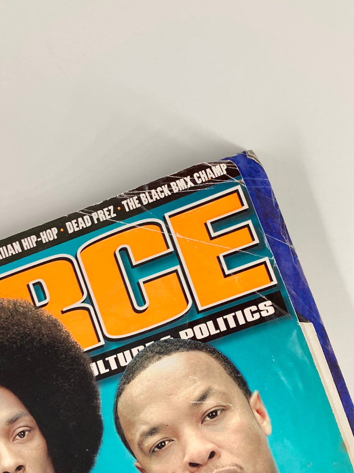 Top corner of The Source Magazine April 2000 displaying the title and artists featured, capturing the essence of hip-hop in the 2000s.
