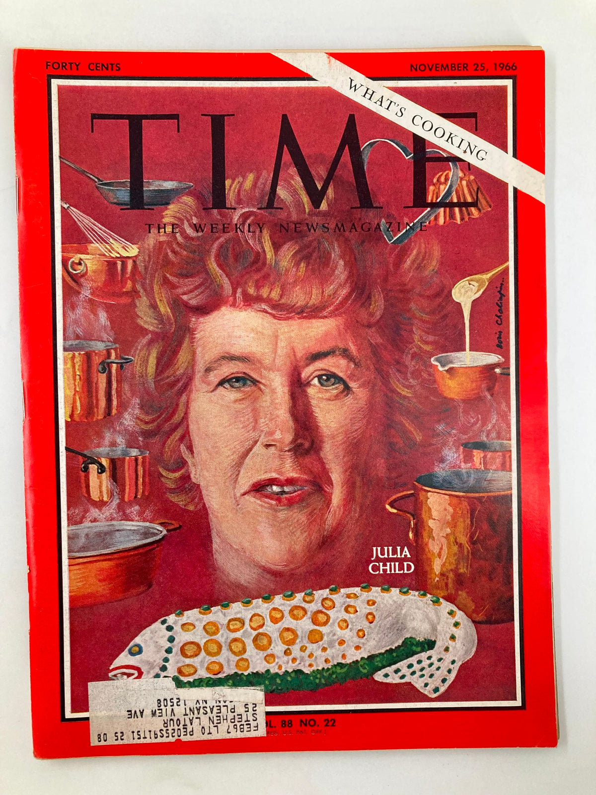 Time Magazine November 25 1966 Vol 88 #22 Julia Child and What's Cooking