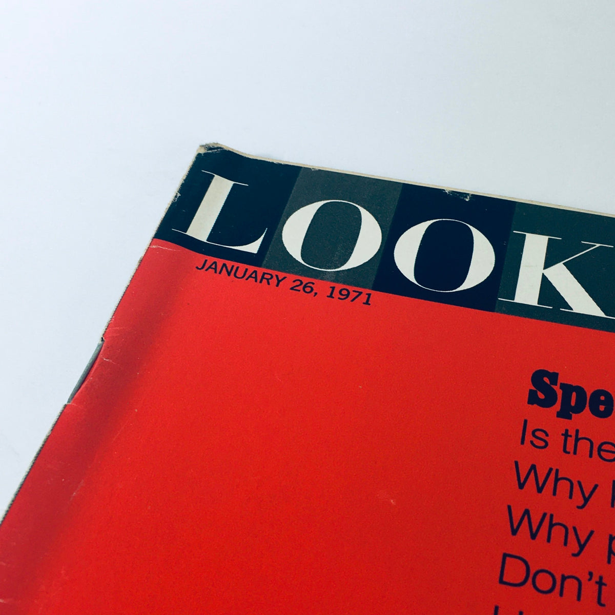 Top portion of Look Magazine January 26, 1971, displaying the magazine title and special issue topics related to family issues and parenting.