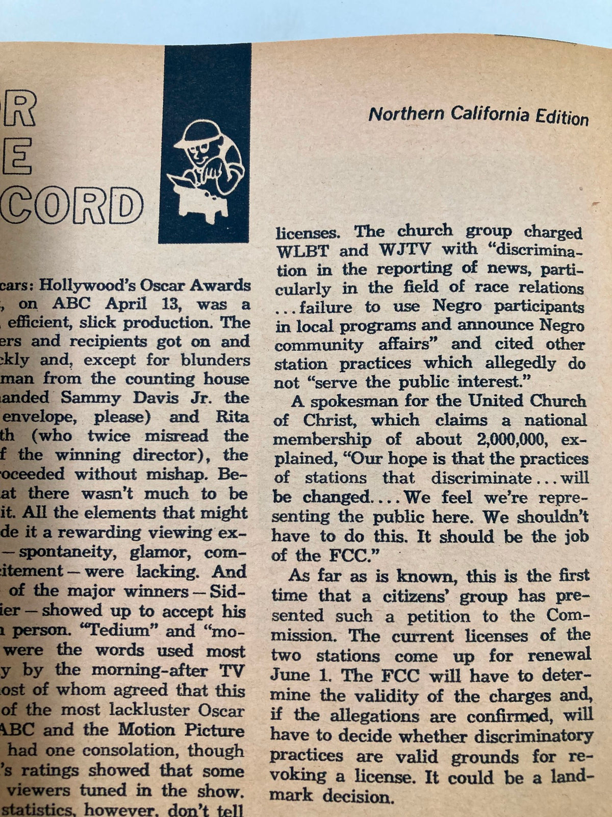 Inside page of TV Guide Magazine April 25 1964, marked as Northern California Edition, discussing television industry practices relevant to the era.
