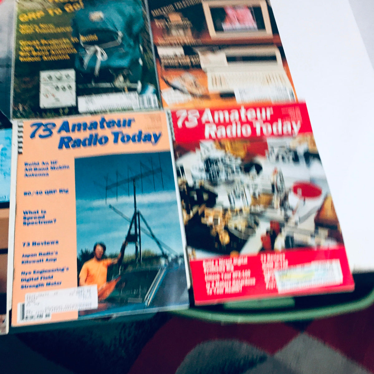 Lot of 12 Complete January to December 1992 73 Amateur Radio Volume 1 to 12, displaying multiple magazine covers with topics related to amateur radio construction and technology.