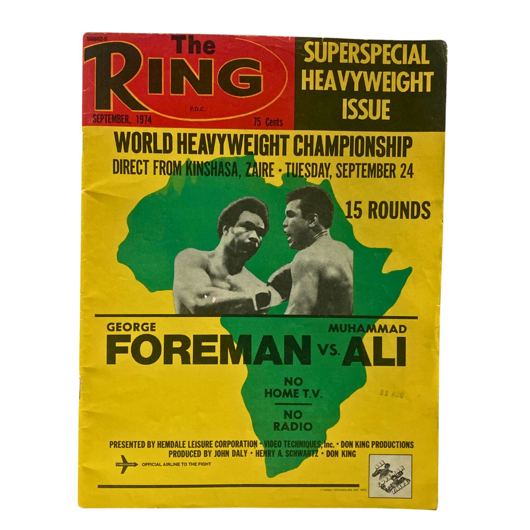Vintage The Ring Magazine September 1974 George Foreman vs Muhammad Ali No Label