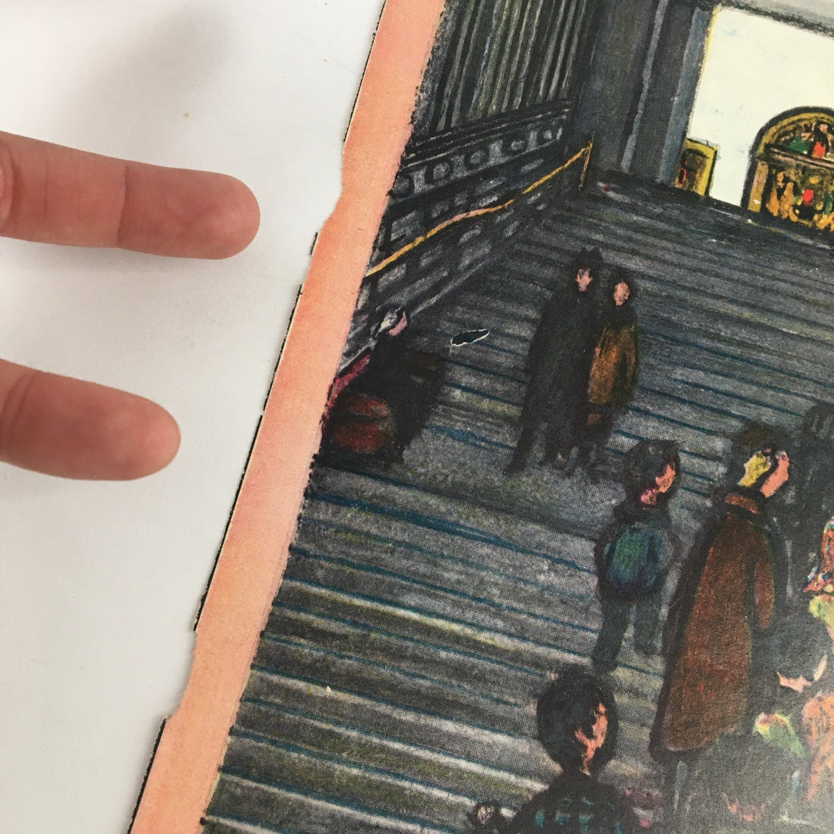 Cover detail of The New Yorker December 3 1955 featuring a colorful illustration by Abe Birnbaum depicting people on stairs, capturing the vintage aesthetic and artistic style of the era.