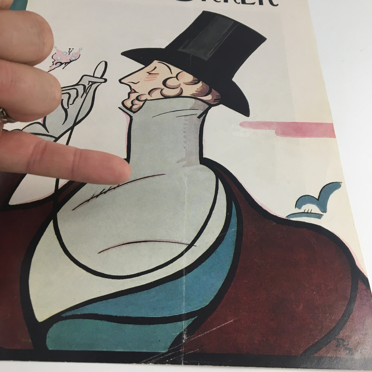 COVER ONLY The New Yorker February 25 1956, featuring an illustration by Rea Irvin, depicting a man in a top hat with a sophisticated pose, showcasing vintage magazine artistry.