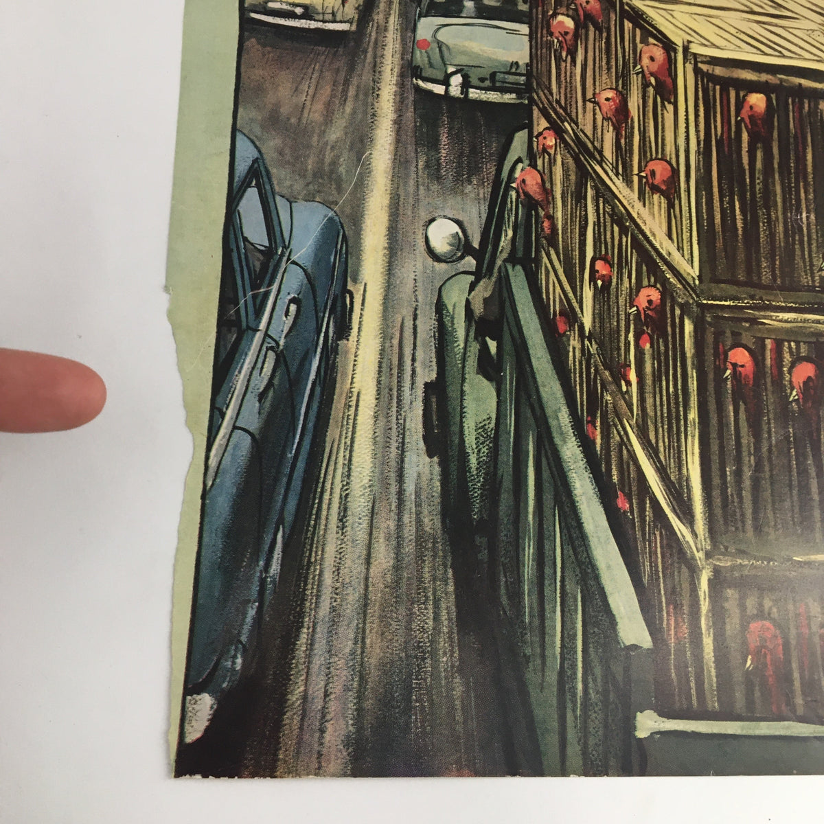 Cover Only of The New Yorker November 17 1956, featuring a detailed view of Arthur Getz's artistic representation of cars and crates on a city street.