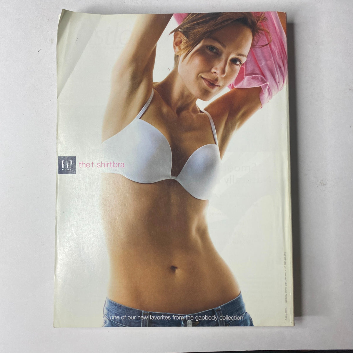Vogue Magazine March 2003 Julianne Moore Cover No Label VG featuring an advertisement for GAP's t-shirt bra, showcasing clothing styles.