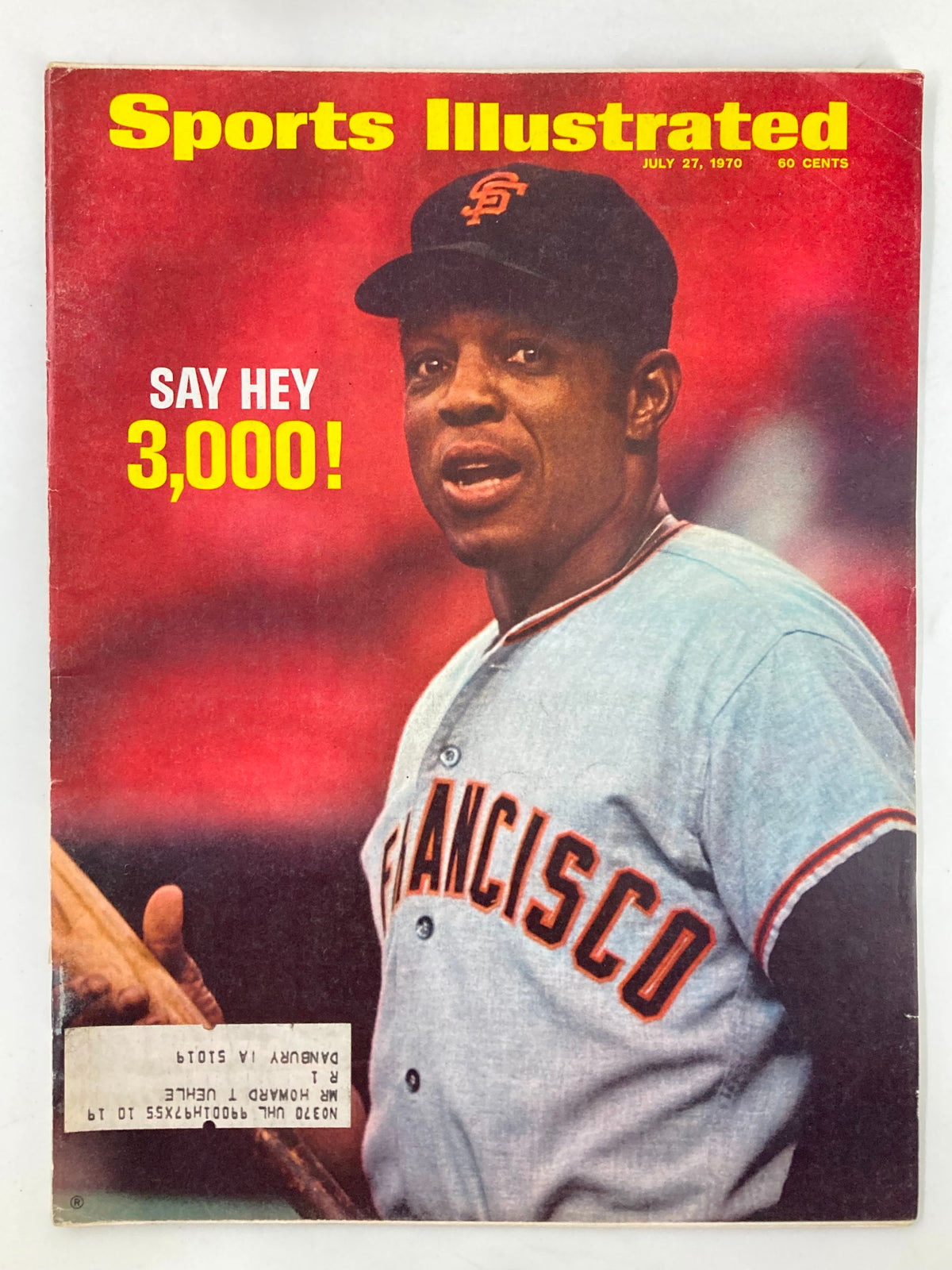 Vintage Sports Illustrated magazine cover from July 27, 1970, featuring Willie Mays with the headline "Say Hey 3,000!" showcasing his legendary baseball career.