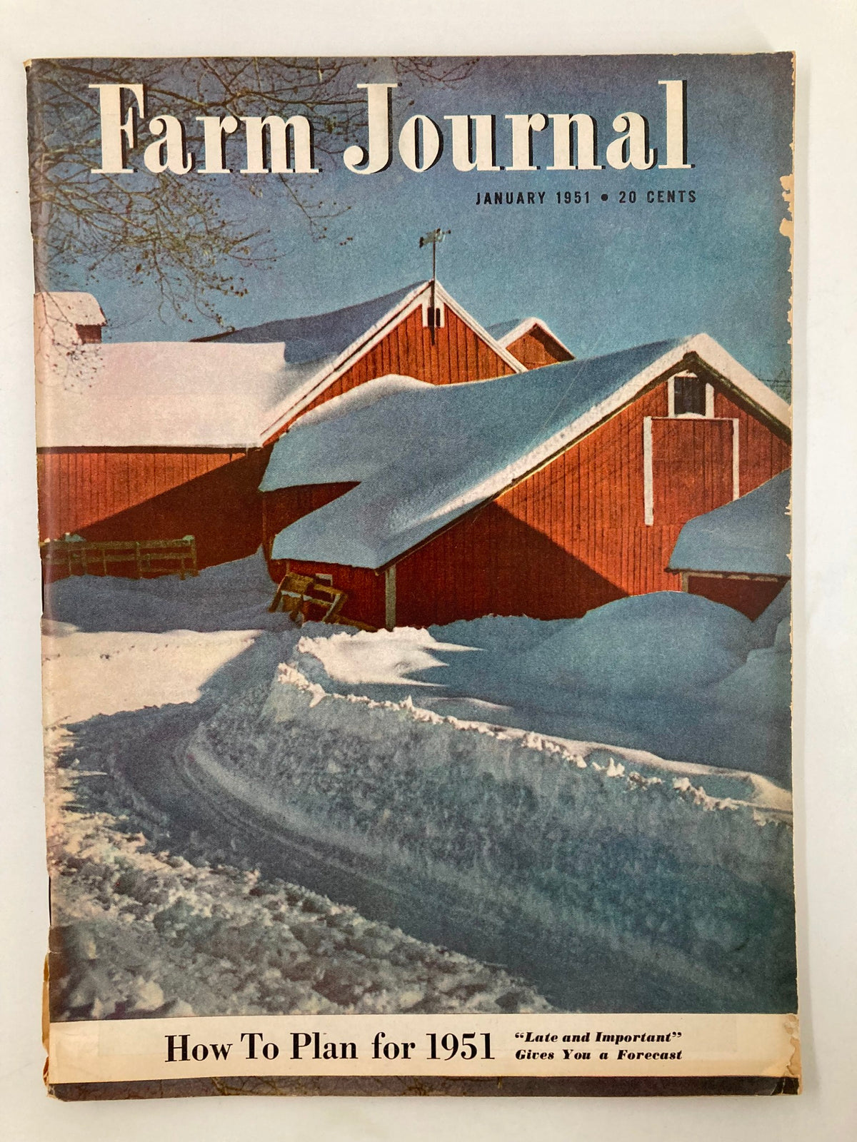 Cover of the January 1951 issue of Farm Journal magazine featuring a snow-covered barn and the title 'How To Plan for 1951.'