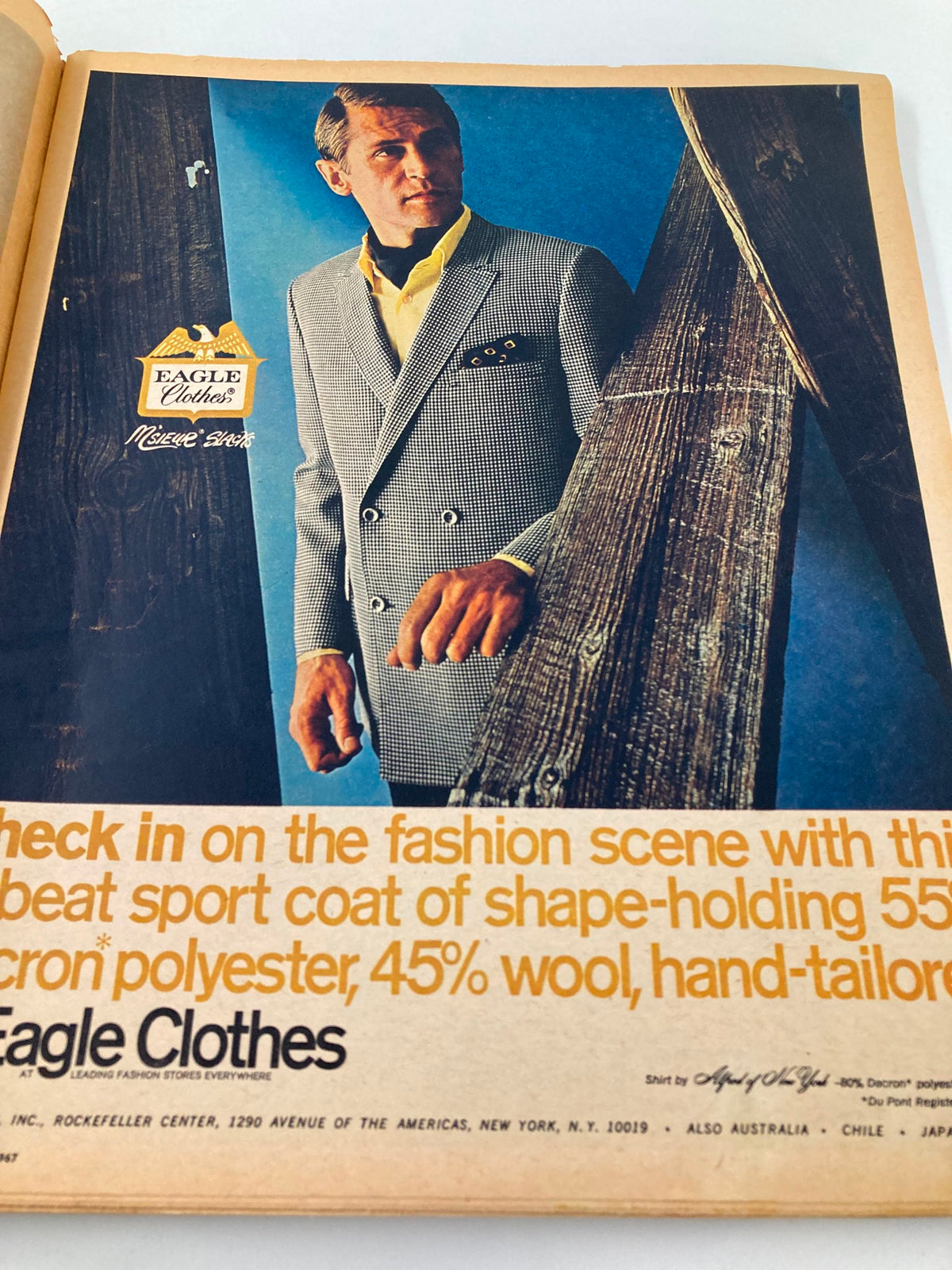 Advertising page from VTG The New York Times Magazine October 22 1967 showcasing a men's fashion ensemble, a part of the period's styles.
