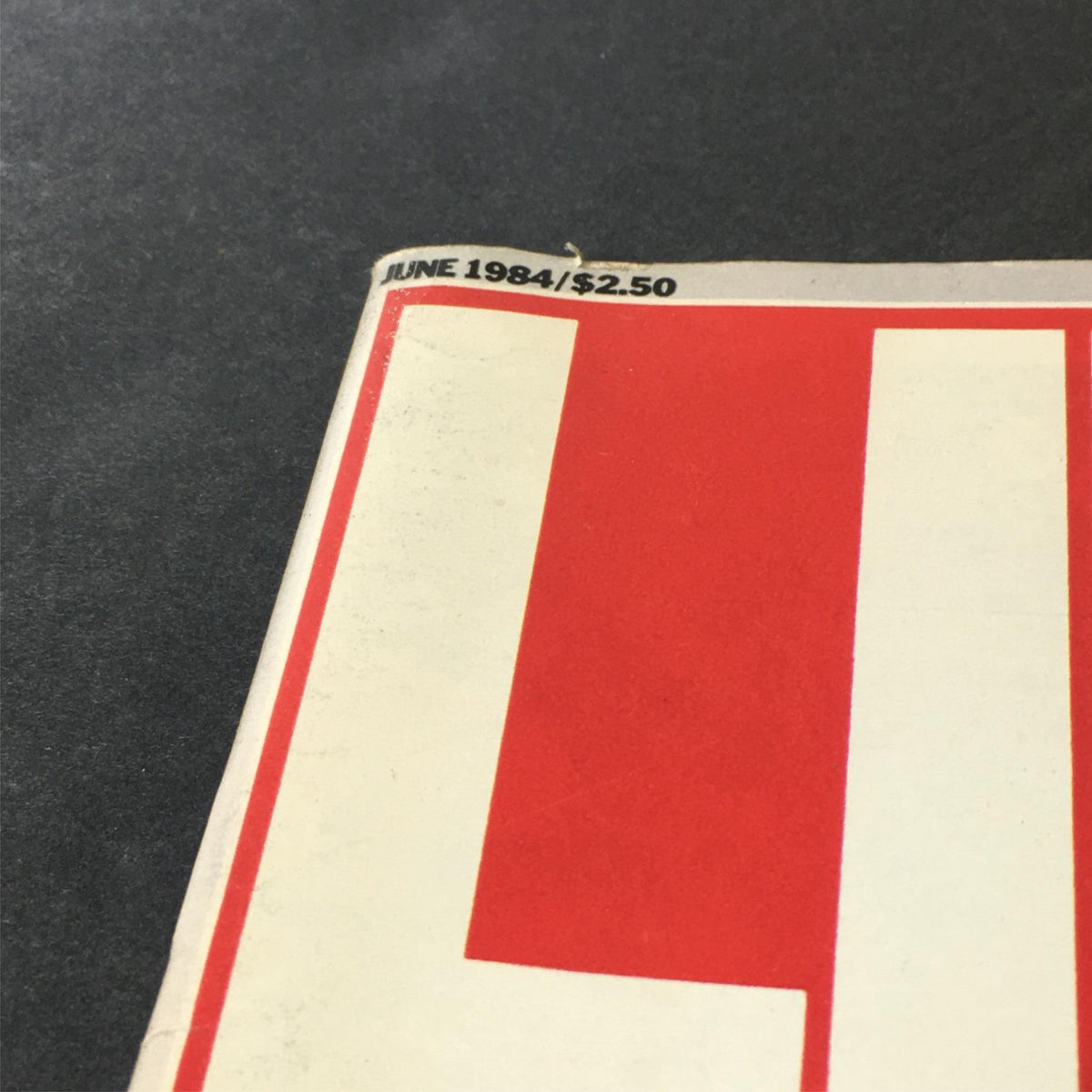 The top corner of the Vintage Life Magazine June 1984 showcasing the publication date and price, important for collectors of vintage magazines.