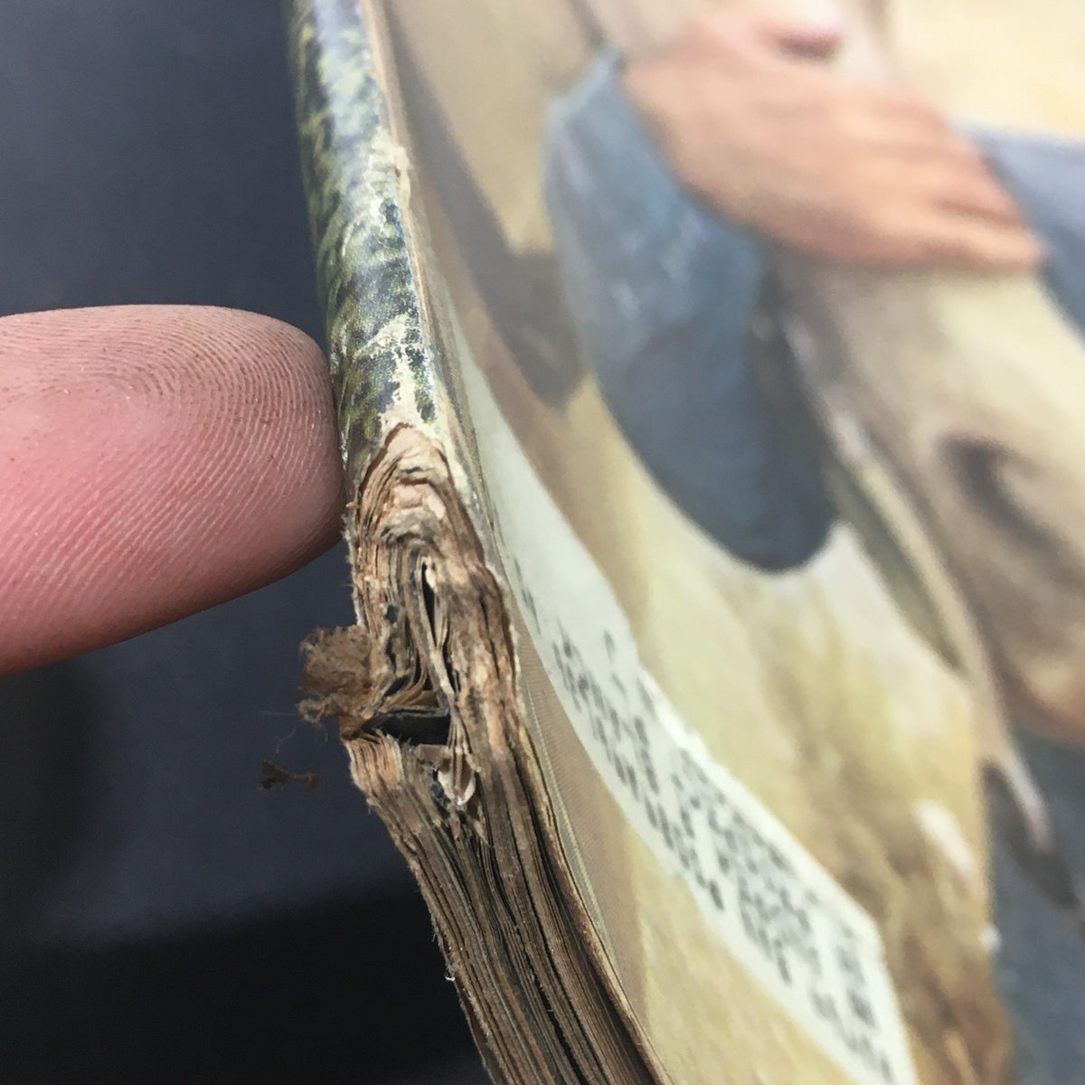 Close-up of the spine of VTG Life Magazine November 1 1963 showing wear and tear, with visible fraying and age marks, featuring Senator Barry Goldwater.