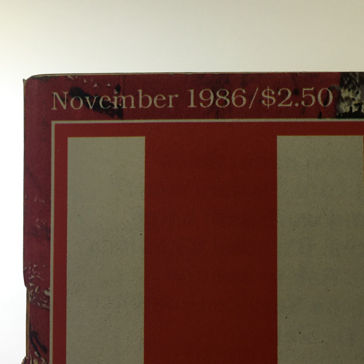 Top view of Vintage Life Magazine - November 1986, displaying publication date and price details, emphasizing its historical value.