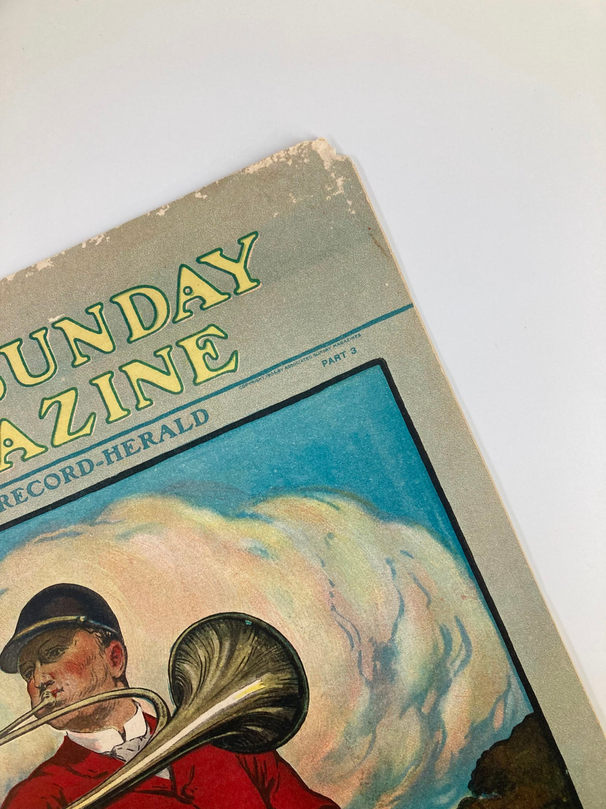 Detail of the title 'SUNDAY MAGAZINE' from the VTG The Sunday Magazine November 27, 1904, showcasing its vintage design.