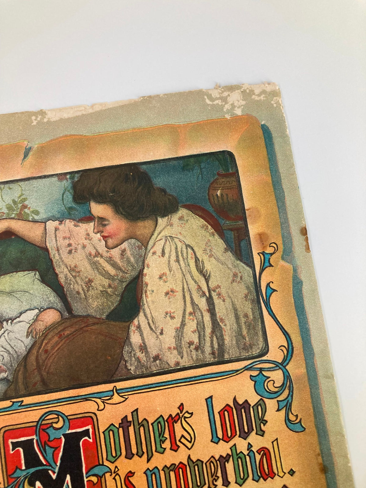 Another close-up view of the cover of 'VTG The Sunday Magazine November 27 1904', showcasing the soft expression of the mother as she interacts with her sleeping child.