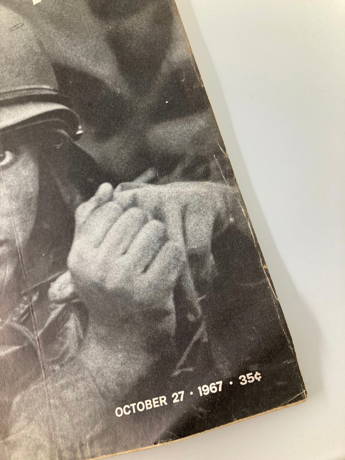 Detail from the cover of Vintage Life Magazine, October 27, 1967, highlighting the publication date and price, with the title 'Inside The Cone of Fire at Con Thien'.