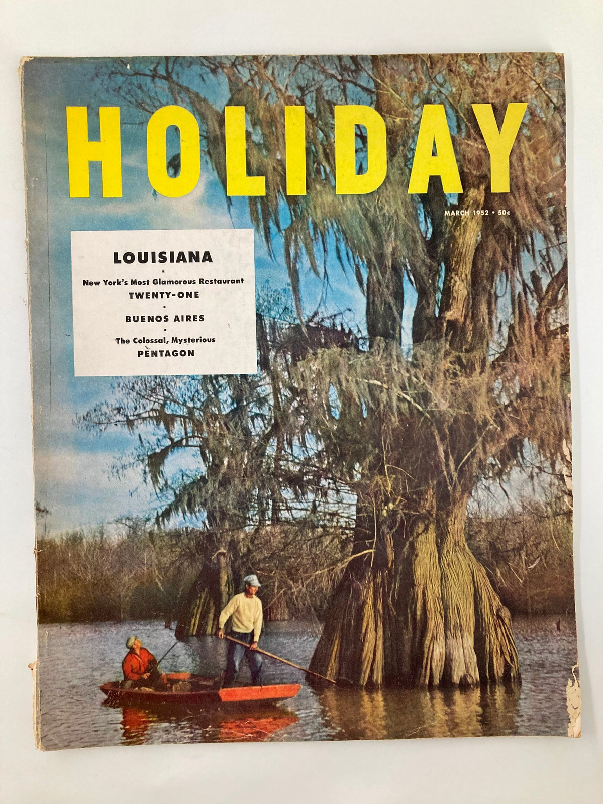 Vintage Holiday Magazine March 1952 Lake of the Pilgrimage of Cats No Label