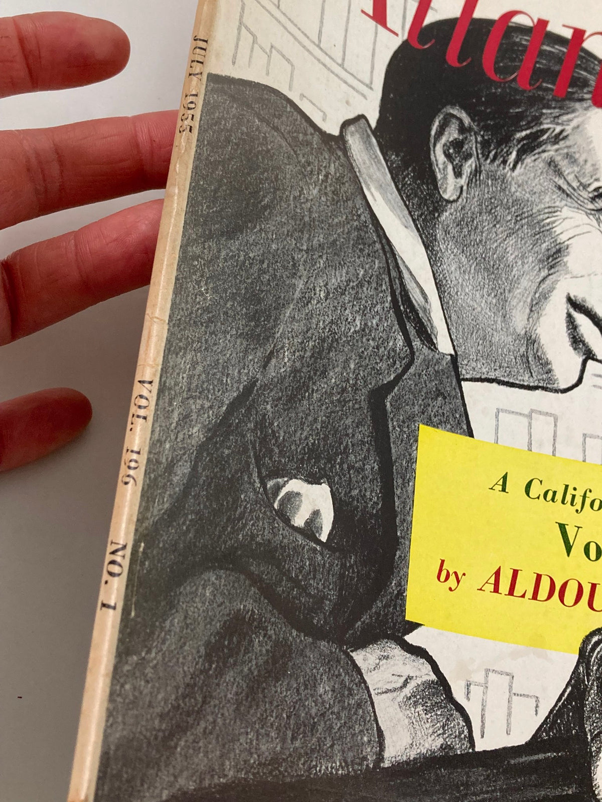 Vintage Atlantic Magazine July 1955 spine showing issue date and volume number for A California Story.