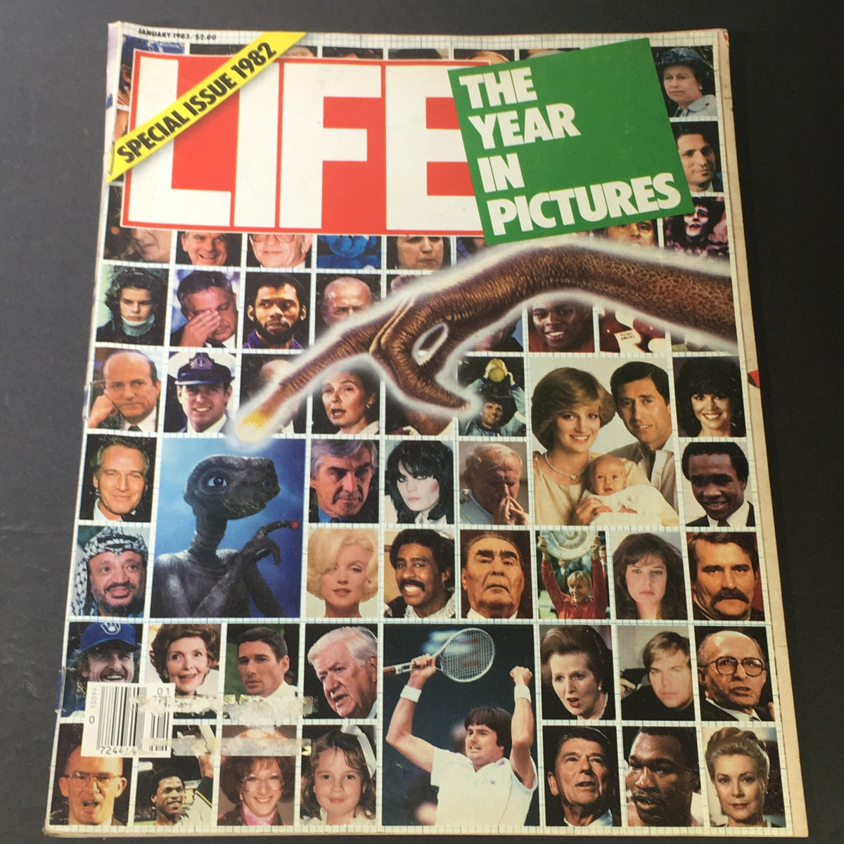 Cover of VTG Life Magazine January 1983 featuring Marilyn Monroe, Diana and Charles, and E.T. Alien, showcasing cultural icons and significant stories from that time.