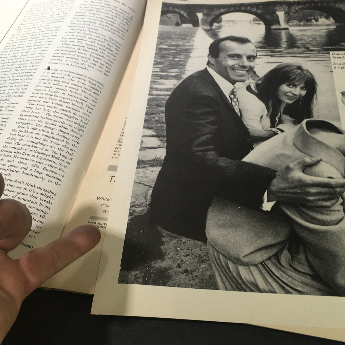 Interior page of the VTG Life Magazine November 26 1965, showcasing a black and white photograph of a man and woman by the water. This provides insight into the cultural context of the magazine during the Vietnam War.