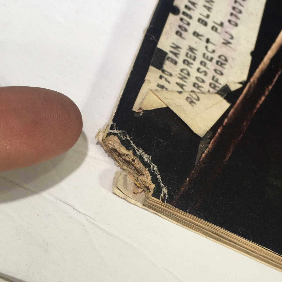 Close-up image showing the damaged corner of the vintage Life Magazine from October 10, 1969. The image highlights the wear with a finger pointing at the frayed edges, relating to the magazine's historical significance in the context of 'A New Series of Revolution' and 'What Are Causes'.