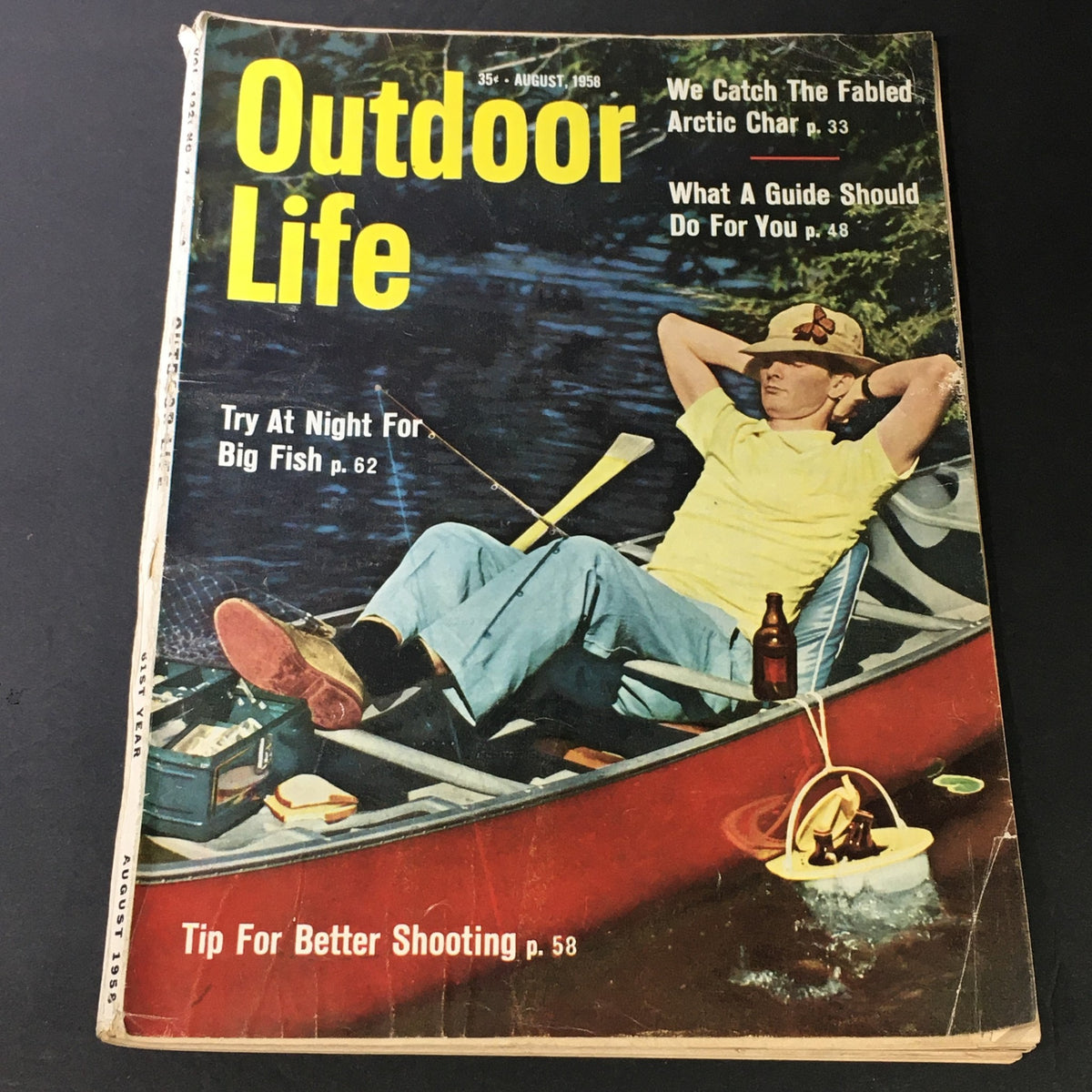 Vintage Outdoor Life Magazine August 1958 - Tip for Best Shooting / A Big Fish Night