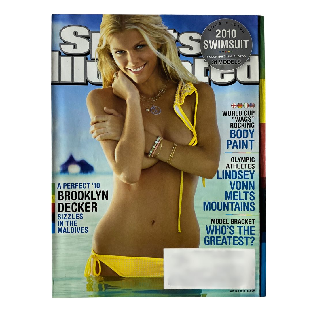 Cover image of Sports Illustrated Magazine Winter 2010 featuring Brooklyn Decker in a yellow swimsuit, highlighting the allure of the swimsuit edition.