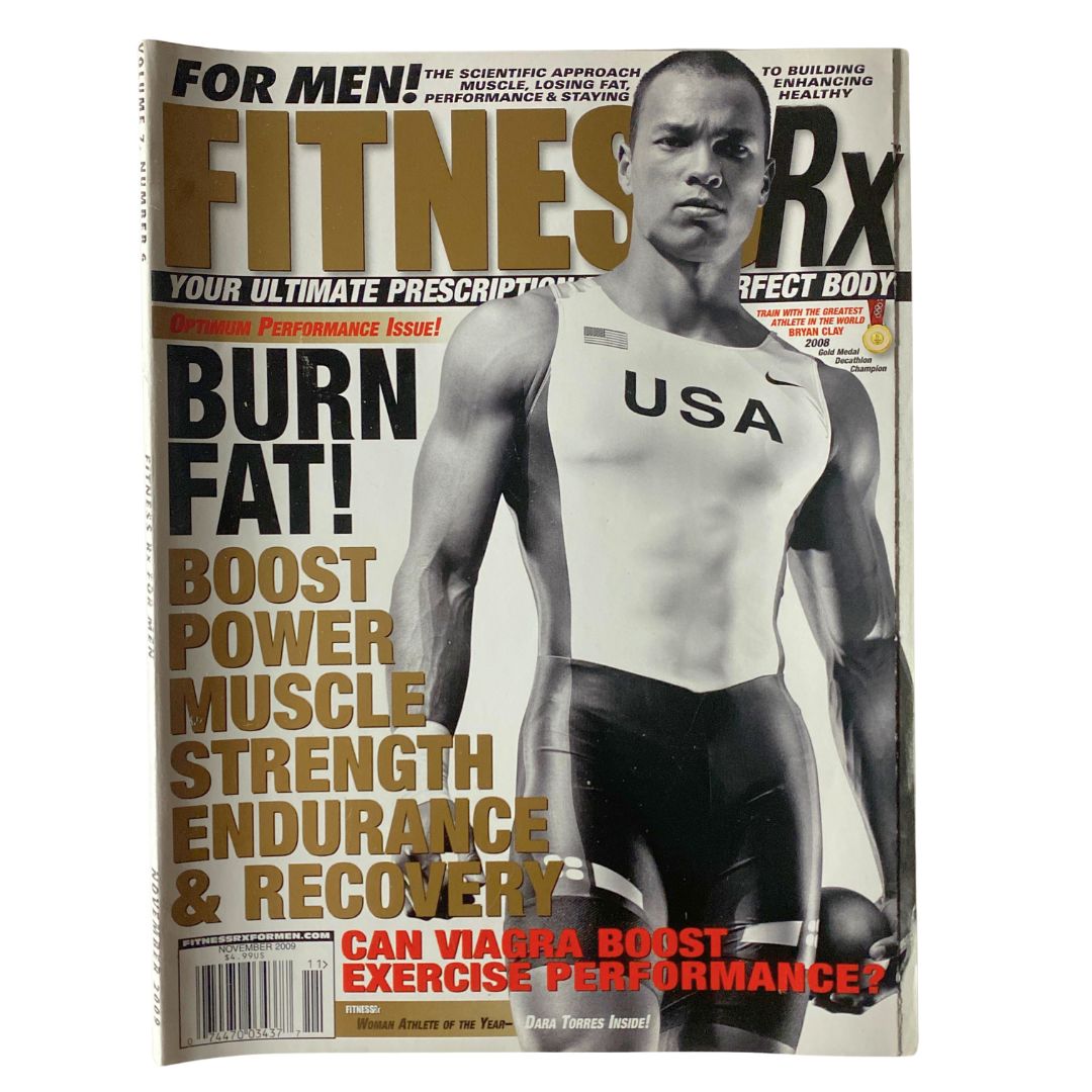 Fitness RX Magazine November 2009 featuring Dara Torres on the cover, highlighting fitness and athletic performance with articles on health and exercise.