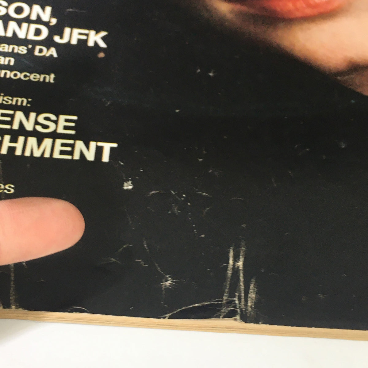 Detail shot of Look Magazine from August 26, 1969, focusing on text and highlights related to Mia Farrow and significant cultural topics of the 1960s.