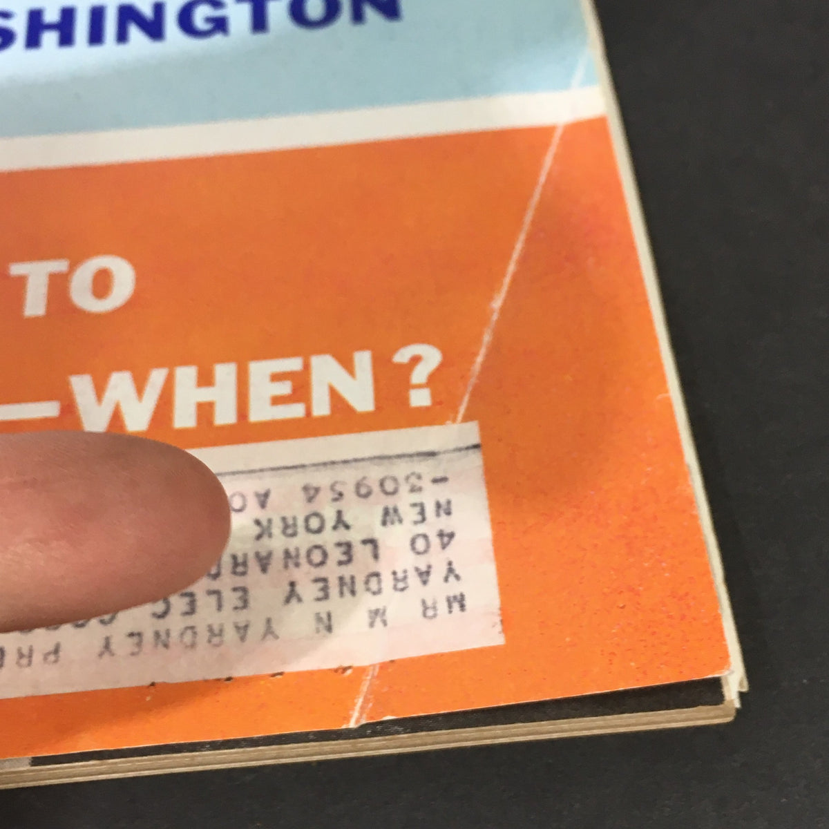 Close-up of the VTG U.S. News & World Report magazine dated July 10, 1961, highlighting the address label on the cover, alongside the title regarding Robert Kennedy's role in Washington.