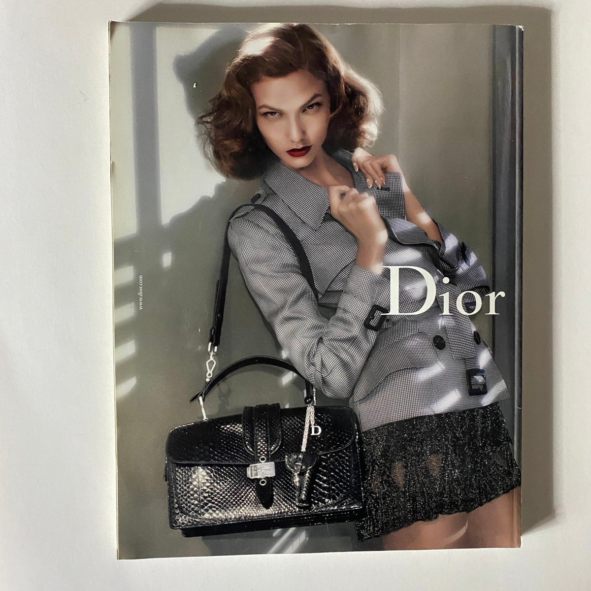 Dior fashion spread from Vogue Paris Magazine February 2010, featuring a model in an elegant outfit with a chic handbag.