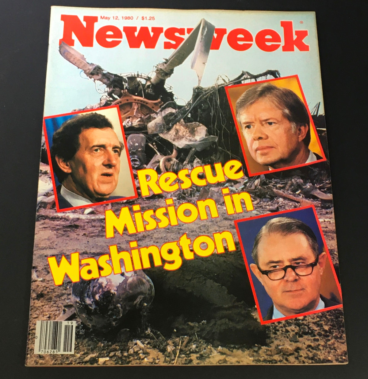 VTG Newsweek Magazine May 12 1980 cover featuring headlines on Jimmy Carter's rescue mission, with images of prominent figures from the event.