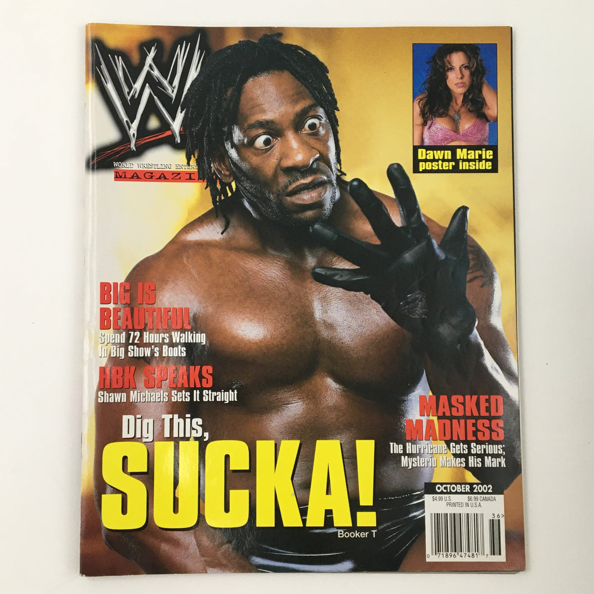 WWE Magazine October 2002 Vol 21 #10 featuring Booker T on the cover showcasing his wrestling persona, with bold text saying 'Dig This, Sucka!'