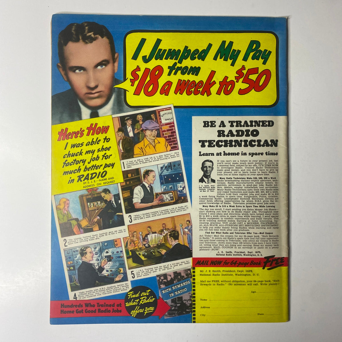 Cover of Click Magazine January 1941, Vol 4, No 1, featuring the title 'I Jumped My Pay from $18 a week to $50', showcasing vintage graphics and advertisements.