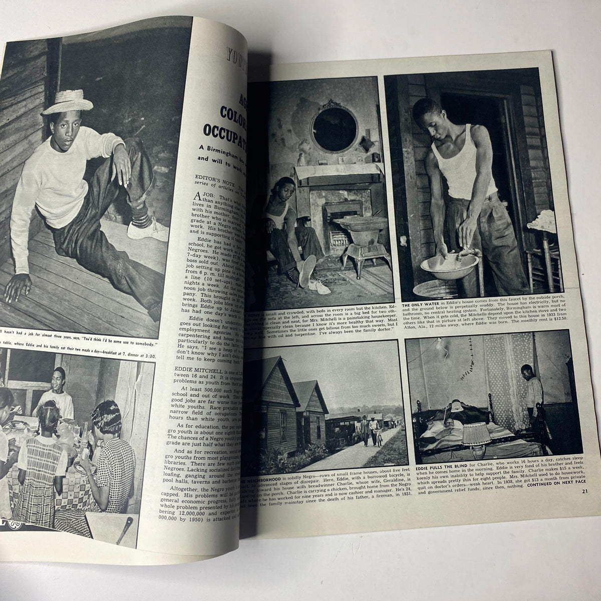 Interior pages of Look Magazine, December 3, 1940, showcasing images and articles about minority experiences and daily life during the era.